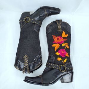 J.Renee Cowgirl Boots Dakota Studded Buckle Detail